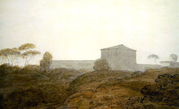Villa Lante, Roma (kağıt üzerine sulu boya) by John Robert Cozens