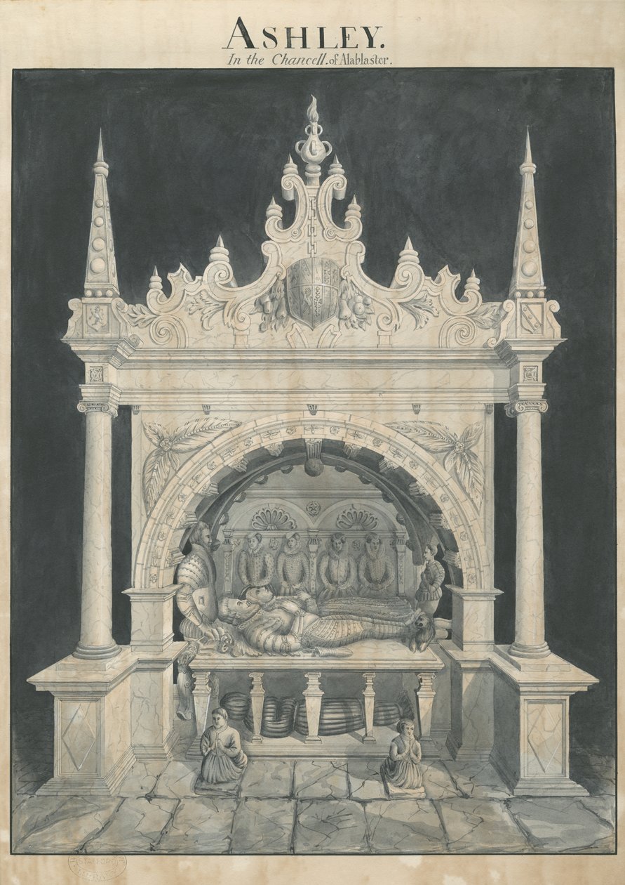 Ashley Kilisesi - Ashley Tomb : kalem ve yıkama çizimi, nd [?19th Century] (çizim) by John Robert Fernyhough