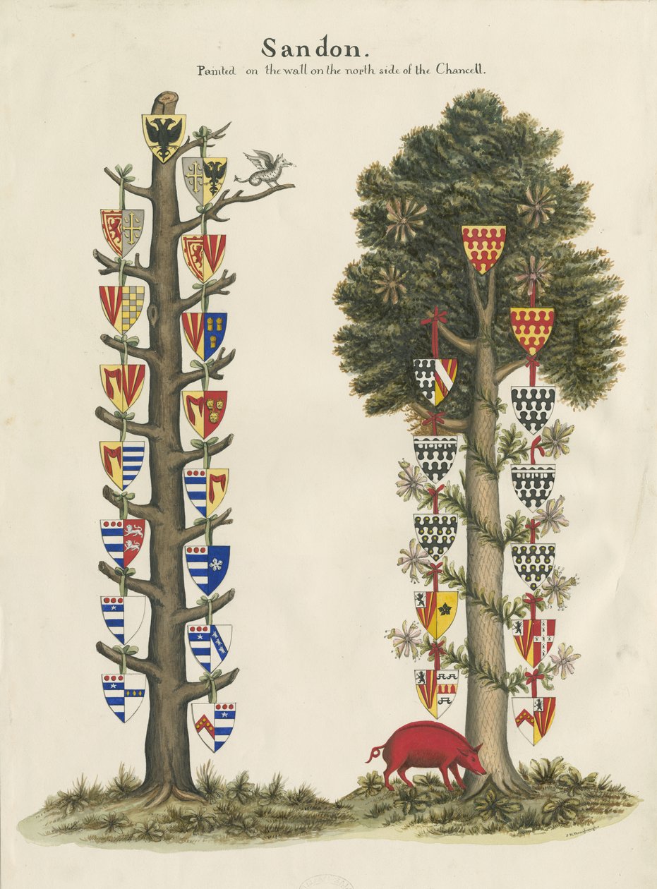 Sandon Kilisesi - Duvar Resmi: suluboya resim, nd [19. yüzyıl] by John Robert Fernyhough