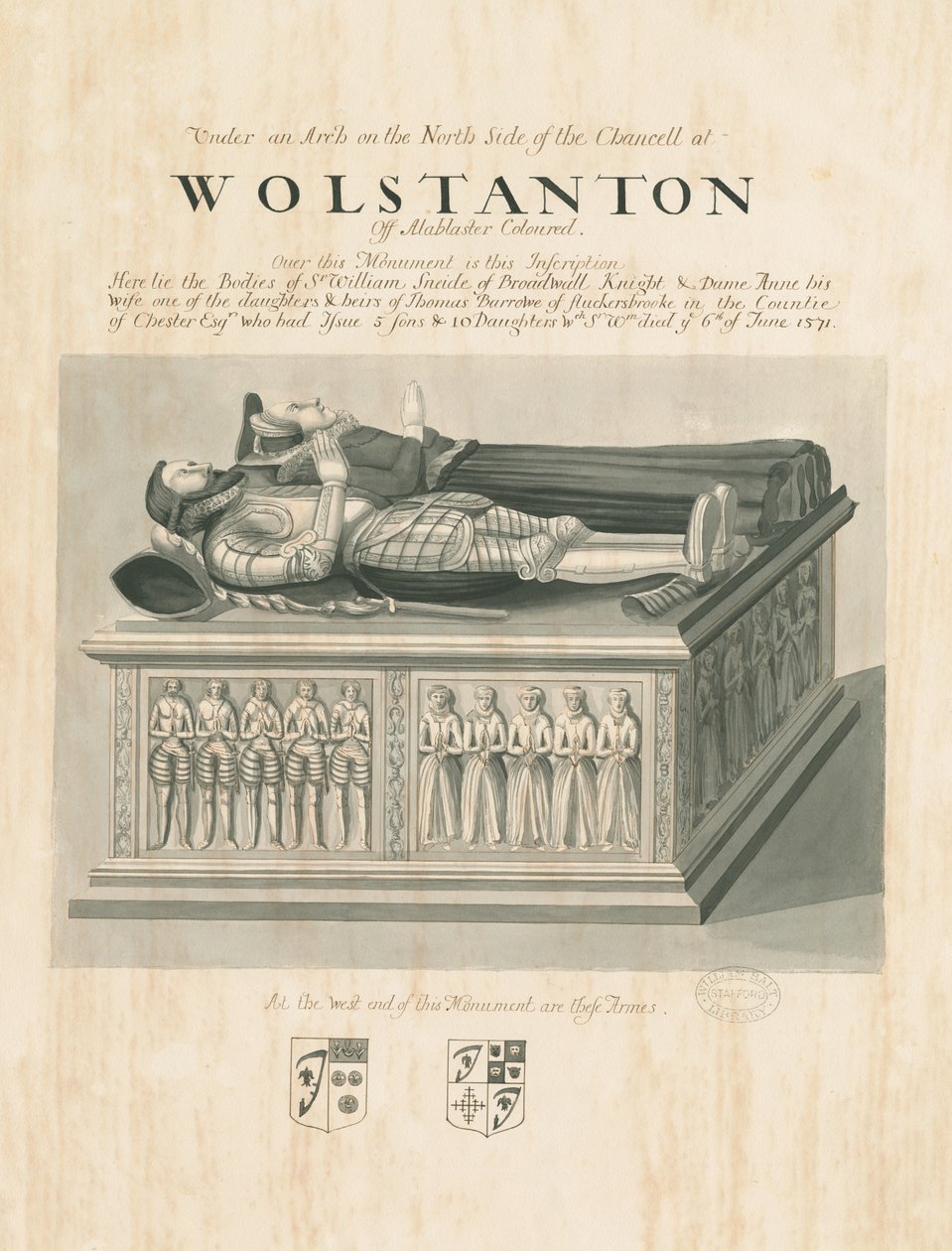 Wolstanton Kilisesi - Sir William Sneide ve Dame Anne