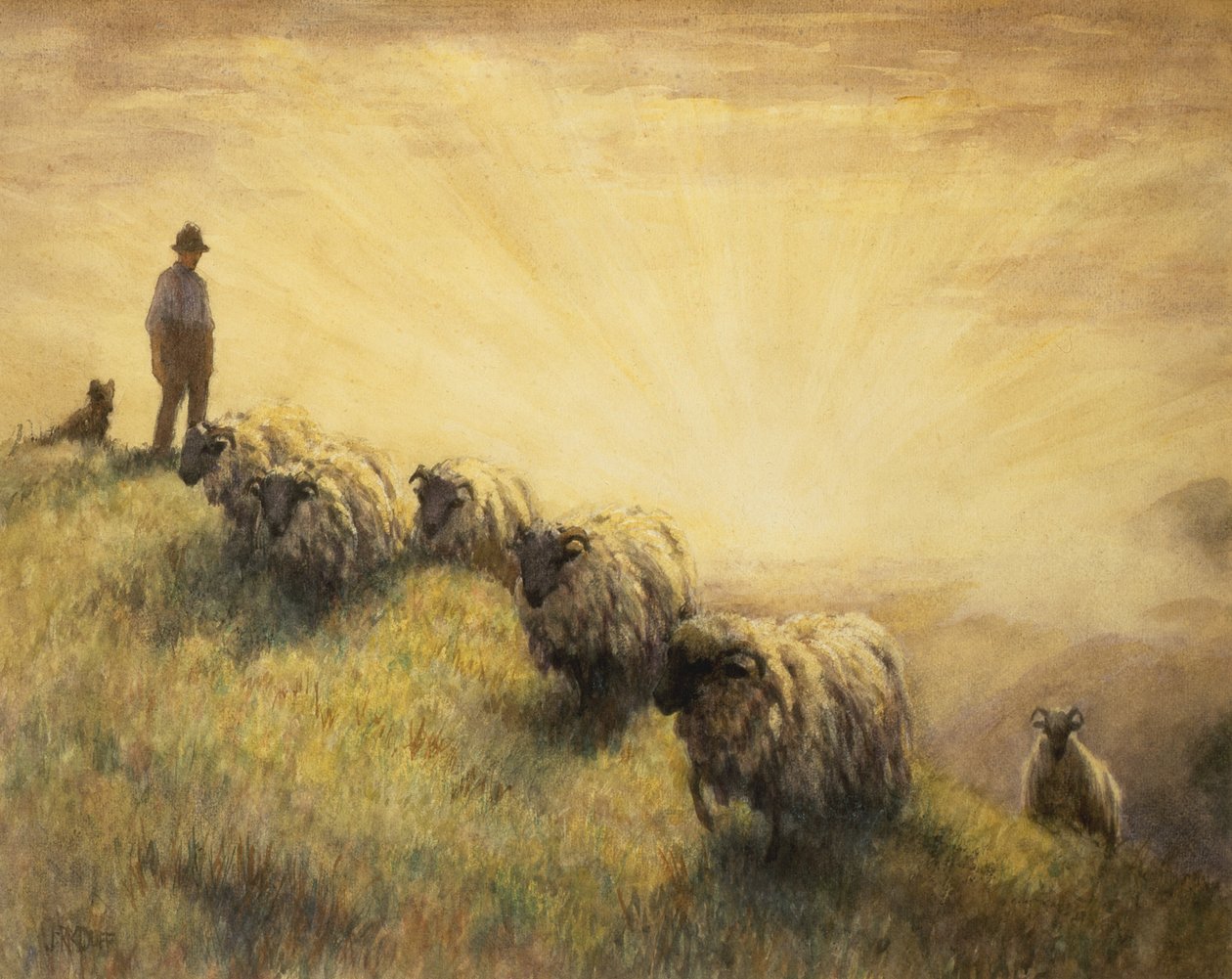 Çoban Sürüsünü Eve Getiriyor by John Robert Keitley Duff