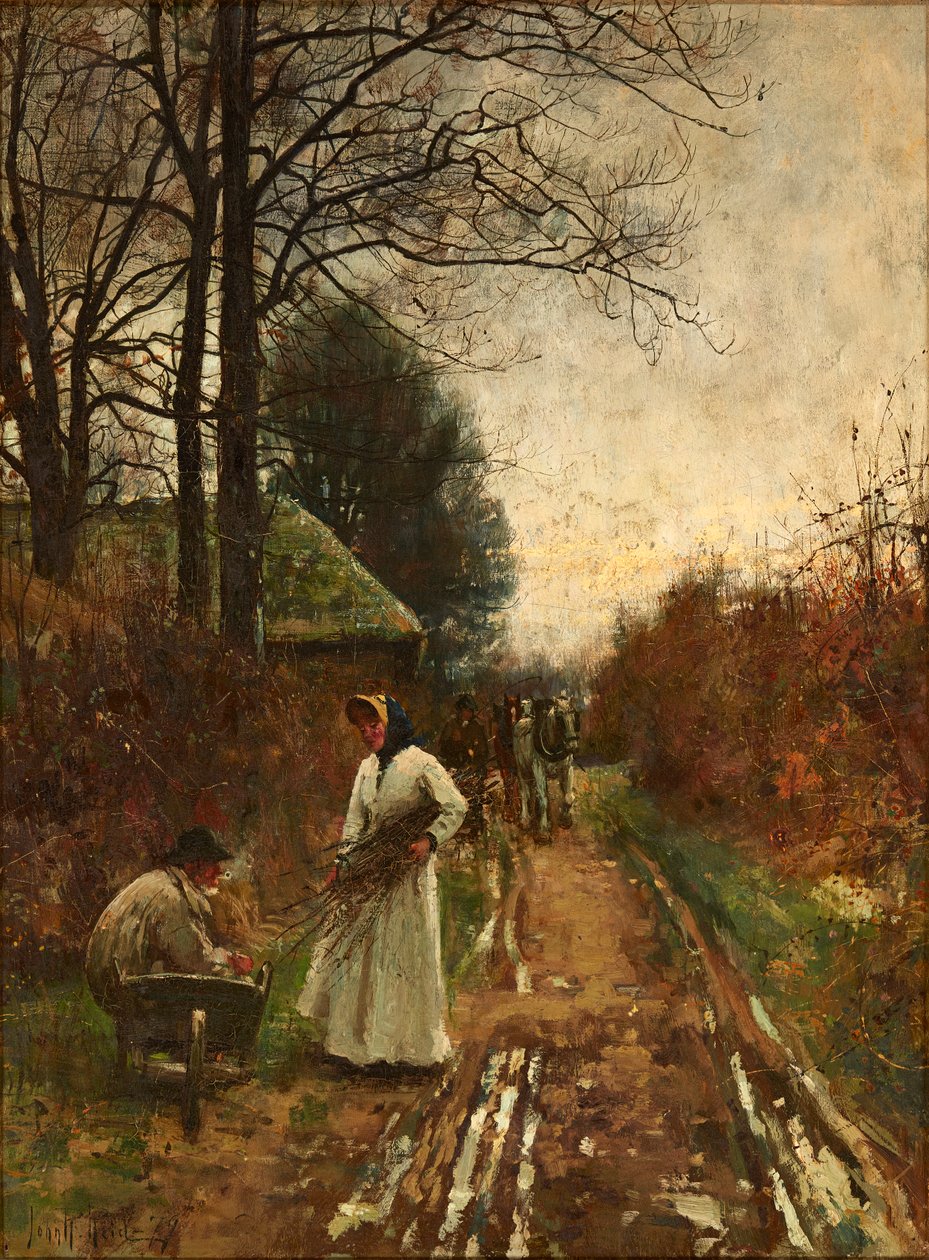 Yakacak Odun Toplama (tuval üzerine yağlı boya) by John Robertson Reid
