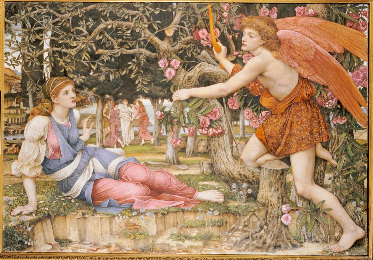 Aşk ve Bakire, 1877 by John Roddam Spencer Stanhope