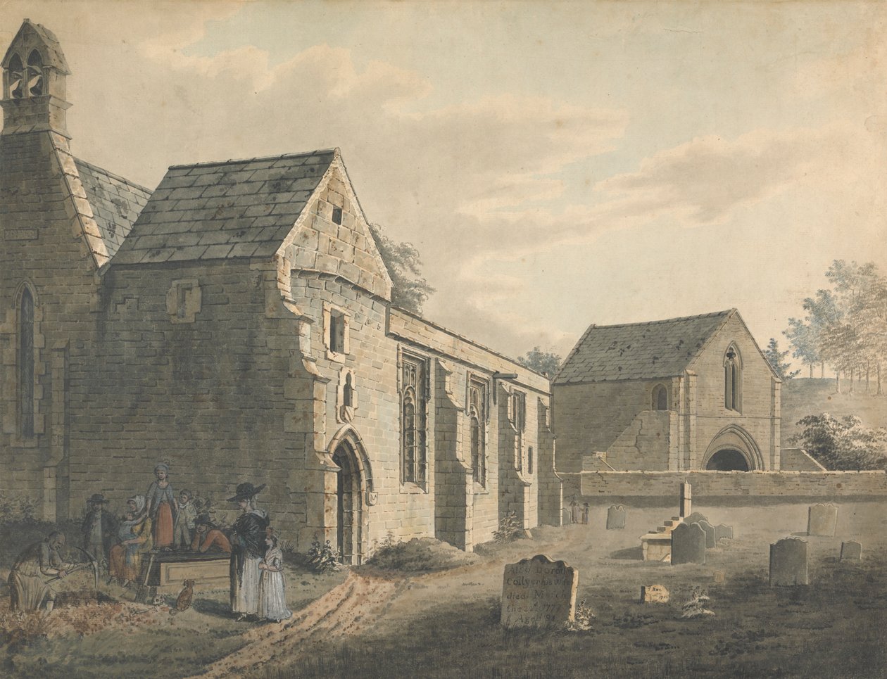 Kilise, Kilise Bahçesi ve Figürler (Mezarlık) by John Roe of Warwick