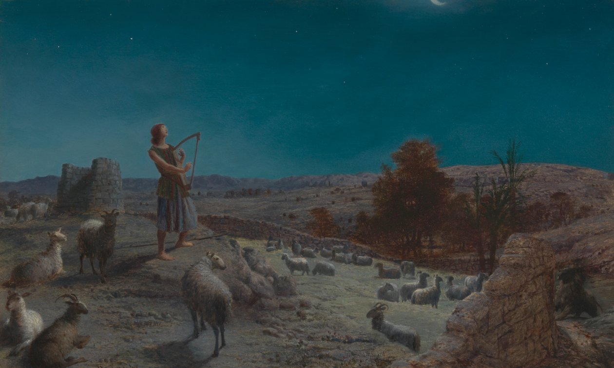 İsrail'in Gelecekteki Kralı Davut, Beytüllahim'de Çoban Olurken by John Rogers Herbert