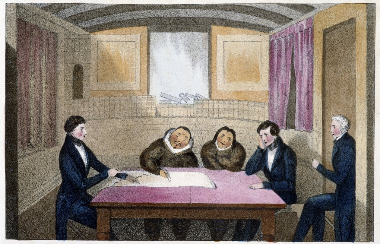 The Eskimos Ikmalik and Alelagliu - Kaptan Ross tarafından çizim by John Ross