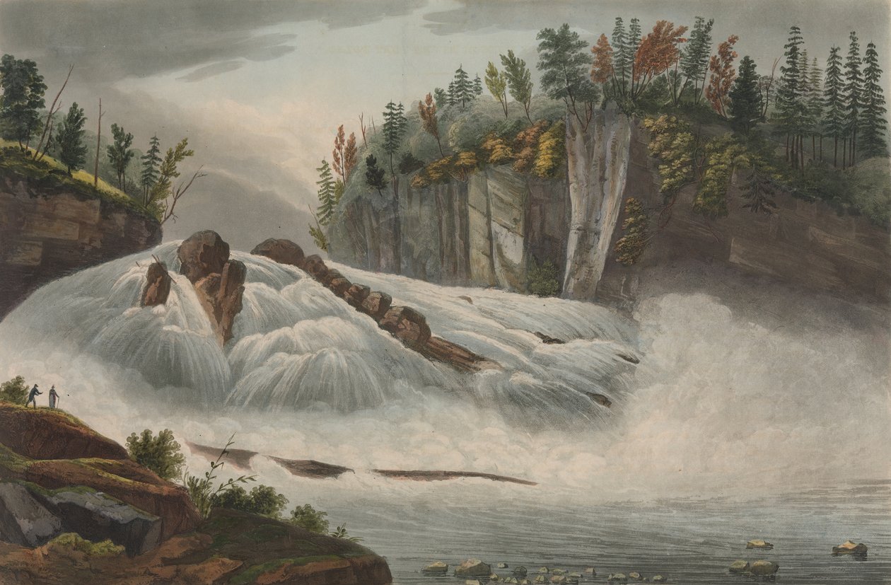 Hadley's Falls No. 5 Hudson River Portföy, 1821-22. by John Rubens Smith