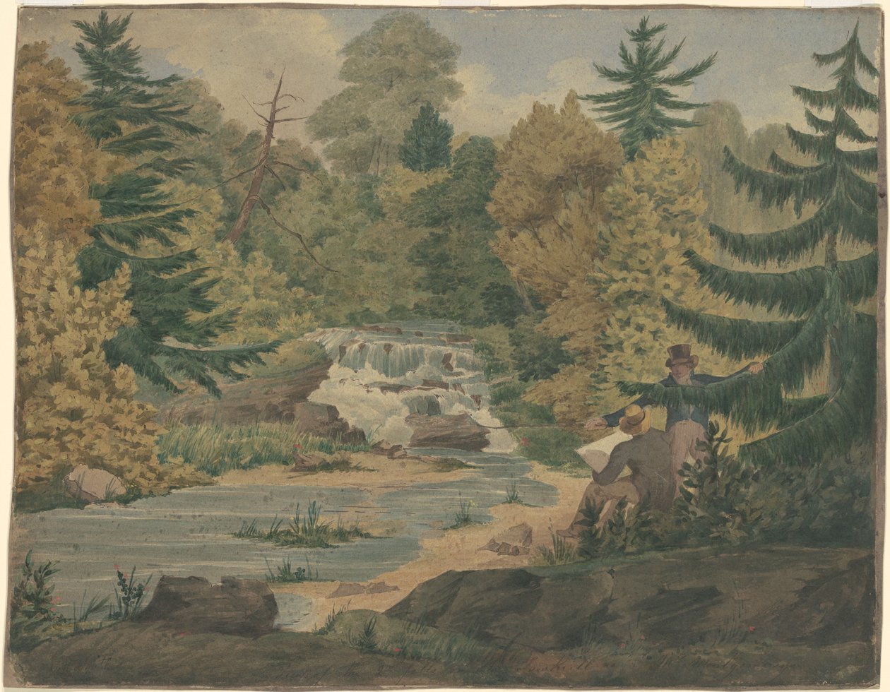 Sawkill Nehri üzerindeki İkinci Şelalenin Görünümü by John Rubens Smith