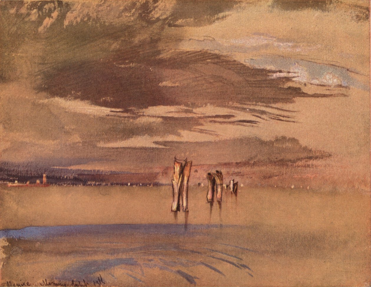 Venedik Yakınlarında Gri Bir Sabah, 19. yüzyıl by John Ruskin