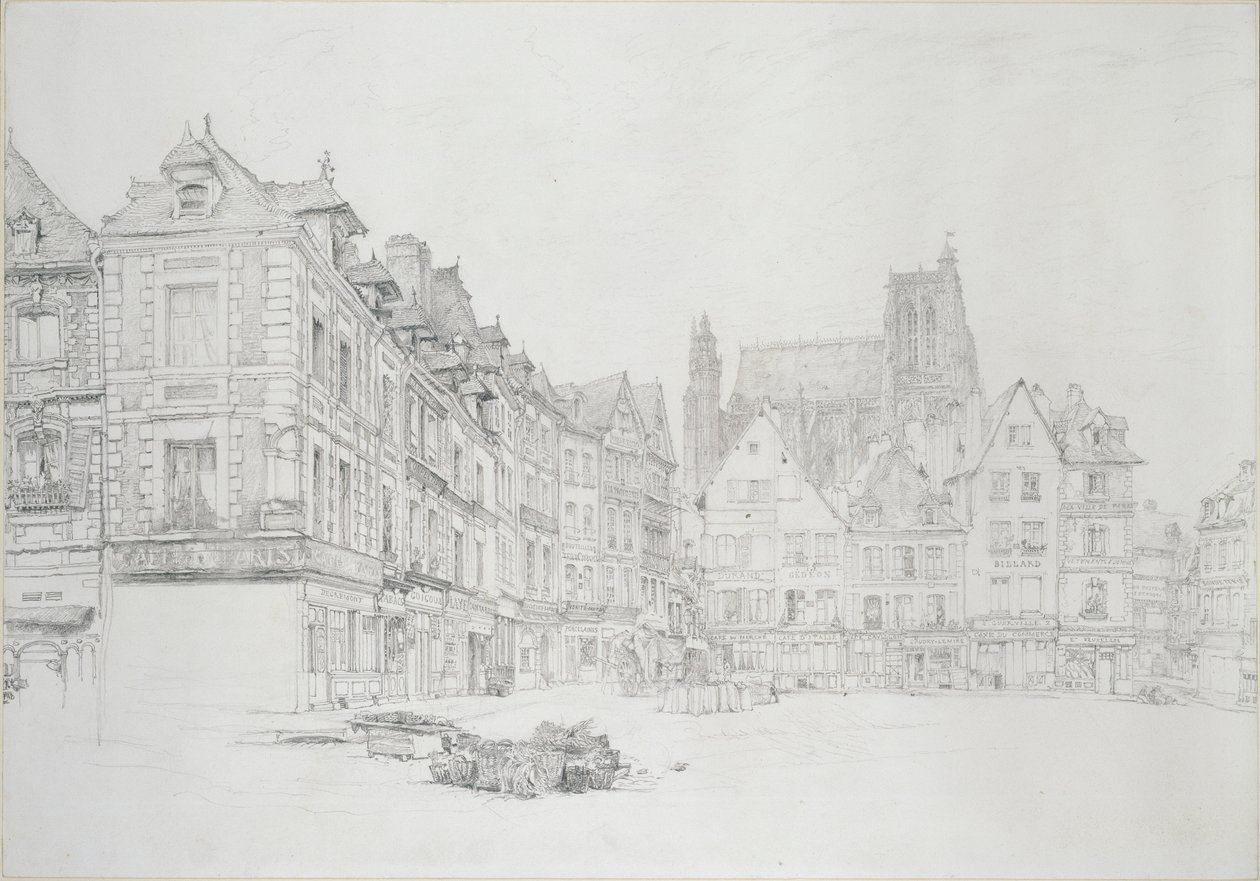 Pazar Yeri Detay Çalışması, Abbeville, Eylül - Ekim 1868 by John Ruskin