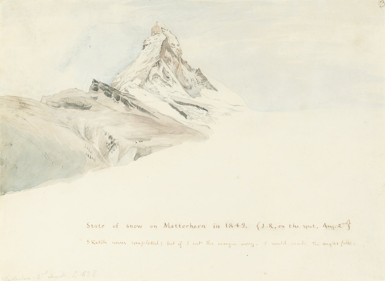 Matterhorn, İsviçre, Kuzeydoğudan, 1849 by John Ruskin