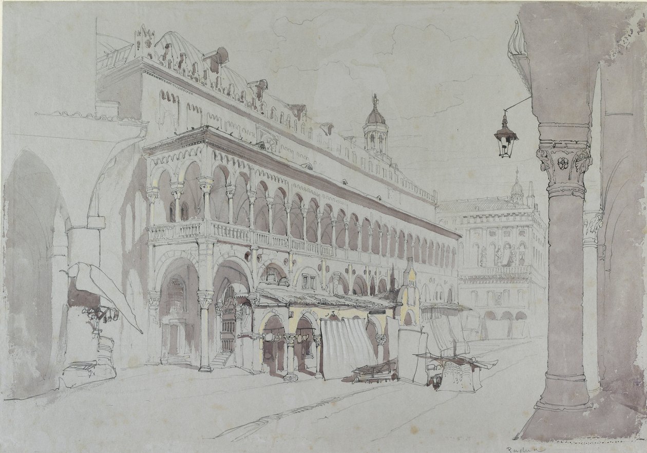 Palazzo della Ragione ve Piazza delle Erbe, Padua, Mayıs 1841 by John Ruskin