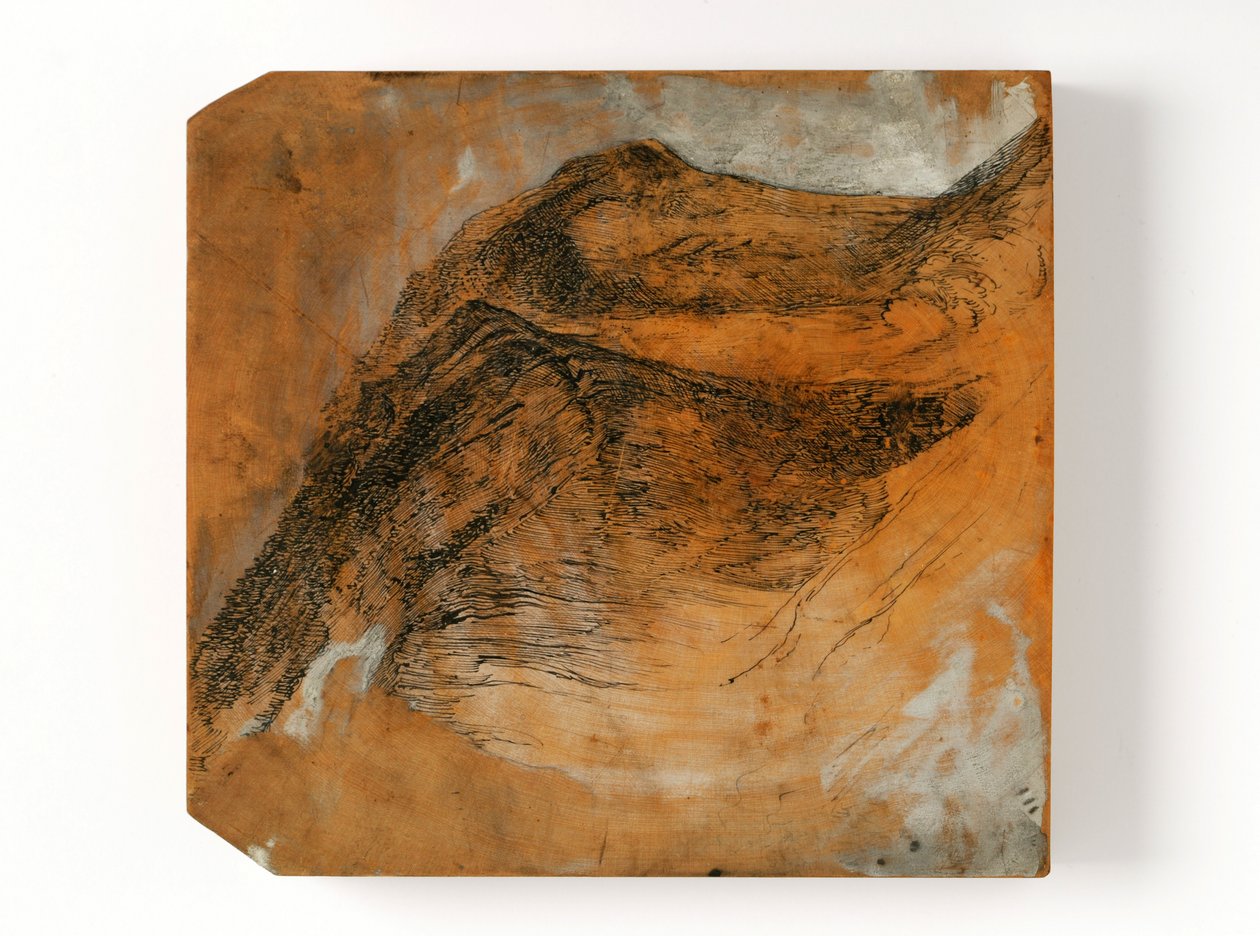 The Staubbach, İsviçre (ahşap üzerine kalem, mürekkep ve sulu boya) by John Ruskin