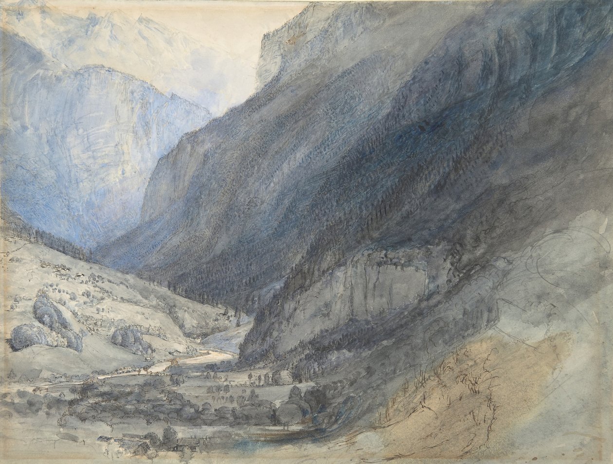 Lauterbrunnen Vadisi, İsviçre, yak. 1866. by John Ruskin