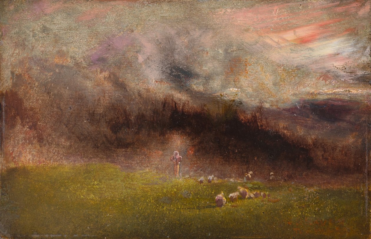Fırtınada Koyun (panel üzerine yağlıboya) by John Samuel Raven