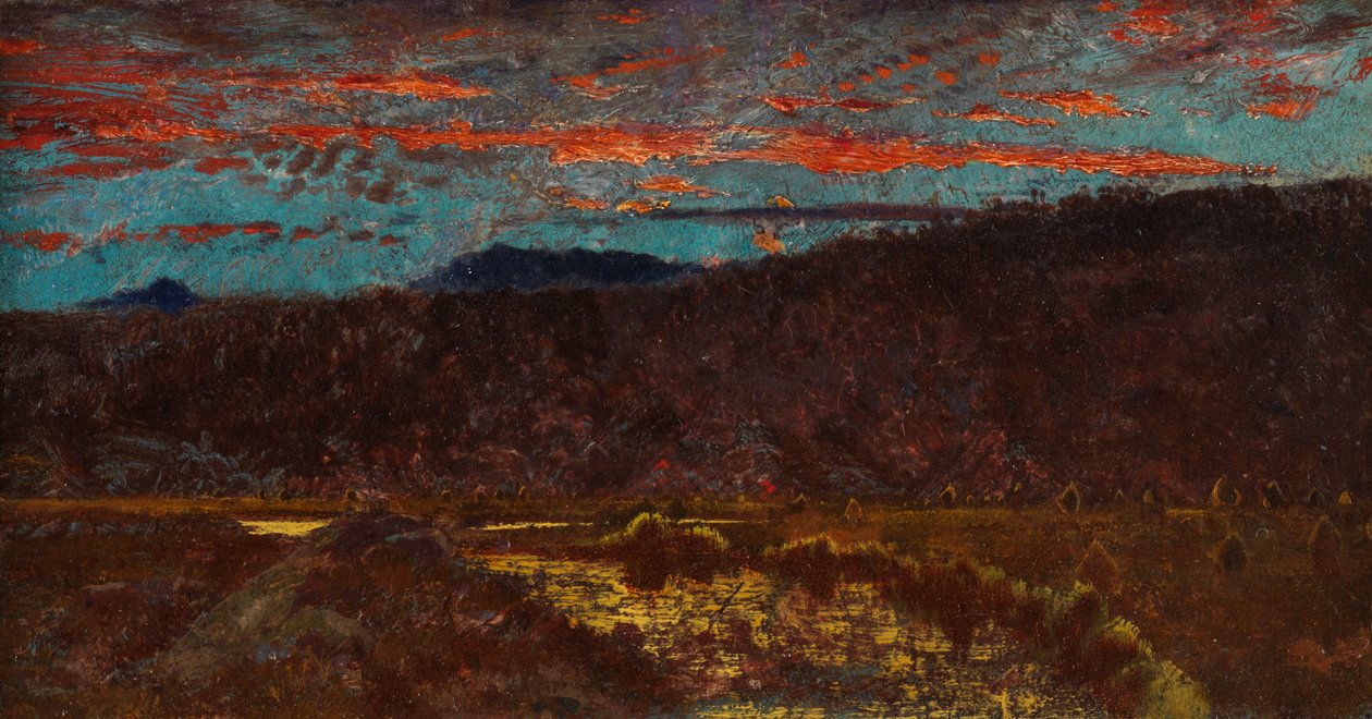 Somerset Cornfield (tuval üzerine serilmiş kağıt üzerine yağlı boya) by John Samuel Raven