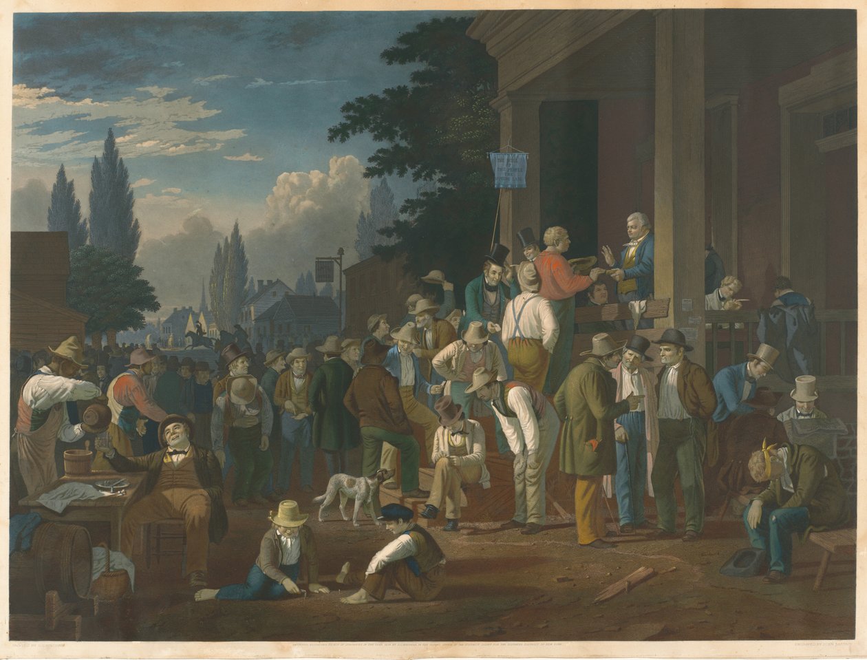 İlçe Seçimi by John Sartain after George Caleb Bingham
