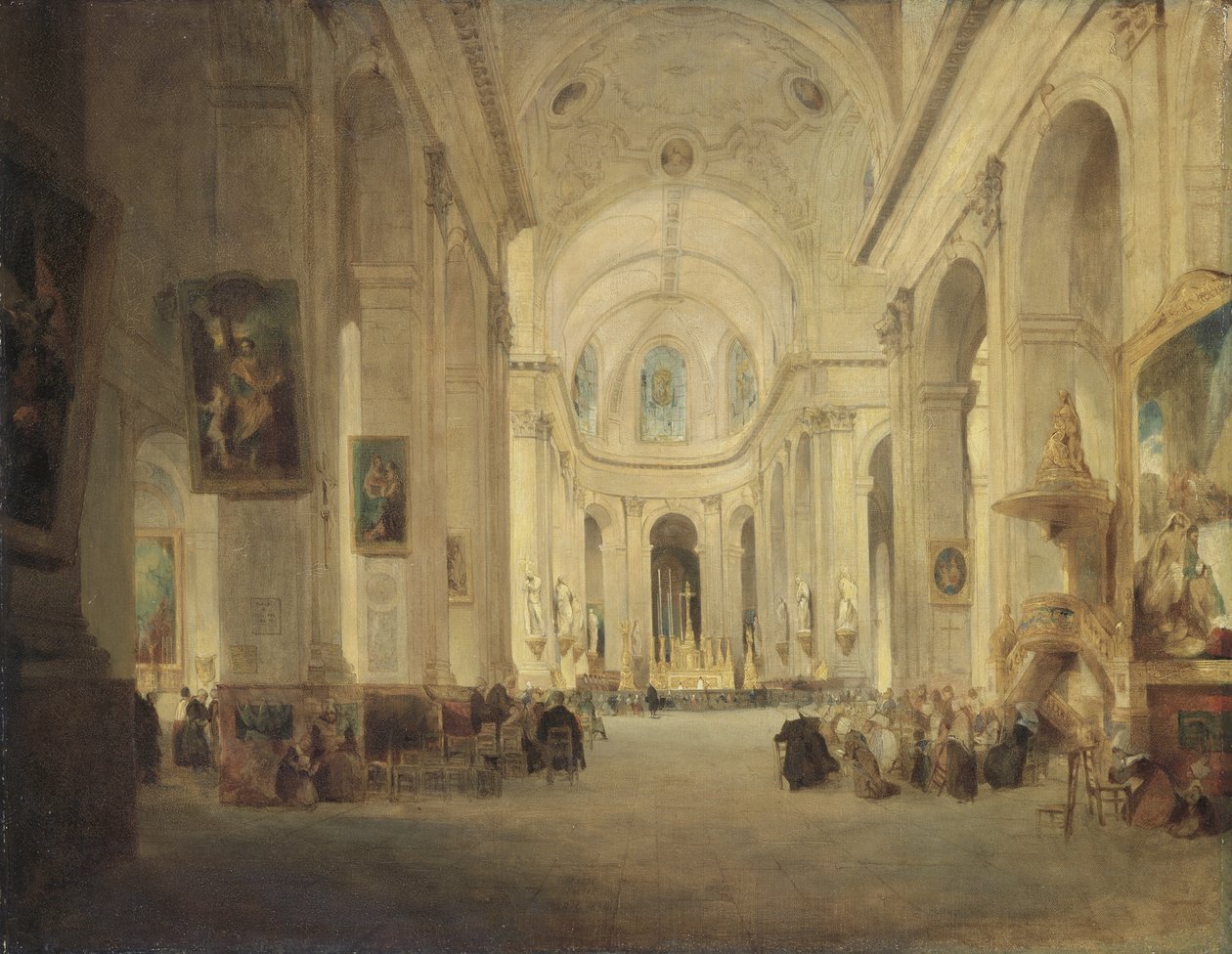 St. Sulpice#39;in içi, Paris by John Scarlett Davis