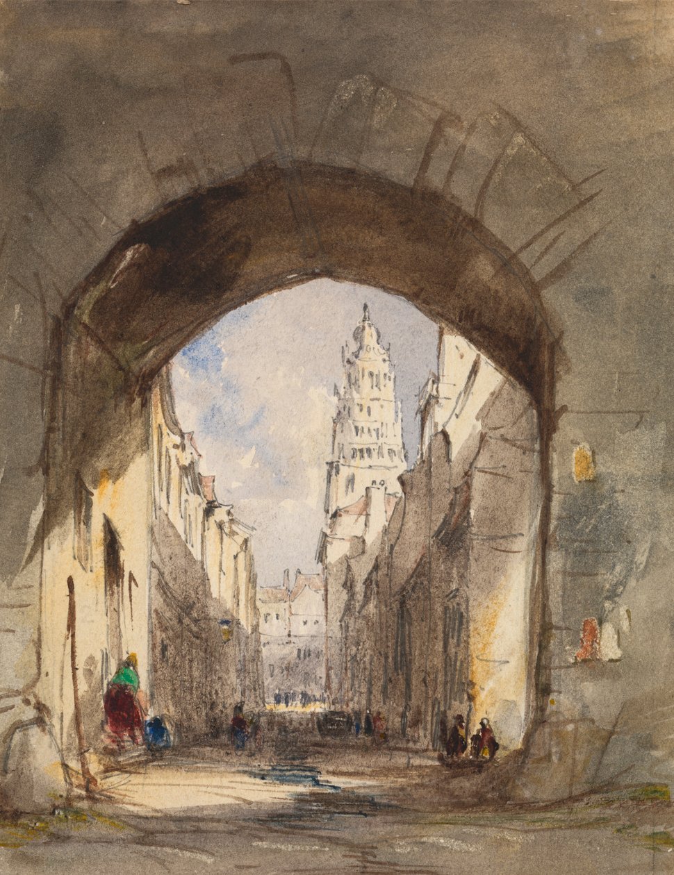 Calais'de Sokak Manzarası by John Scarlett Davis