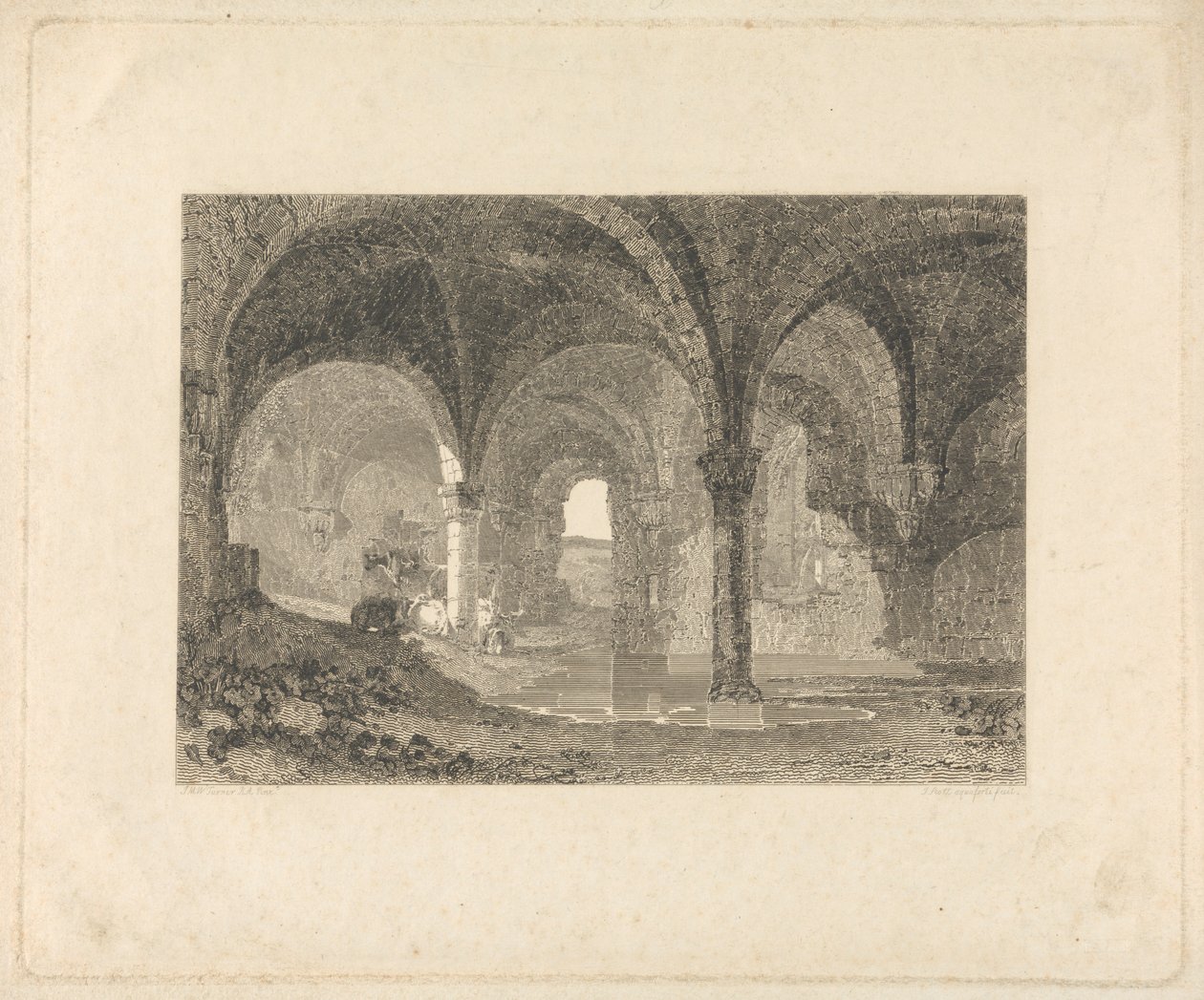 Kirkstall Abbey, Yorkshire'daki Crypt by John Scott
