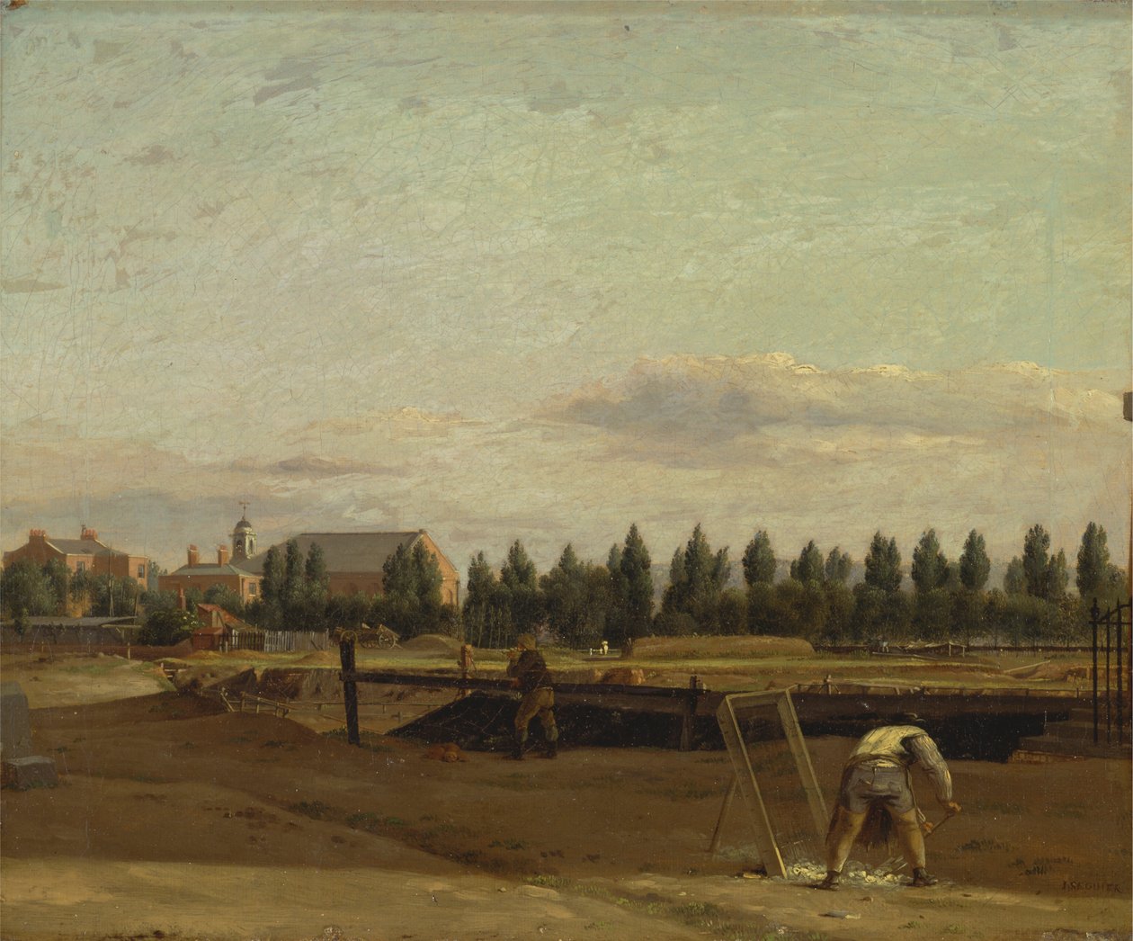 Marylebone Şapeli Manzaralı Regent Kanalında Kazı by John Seguier