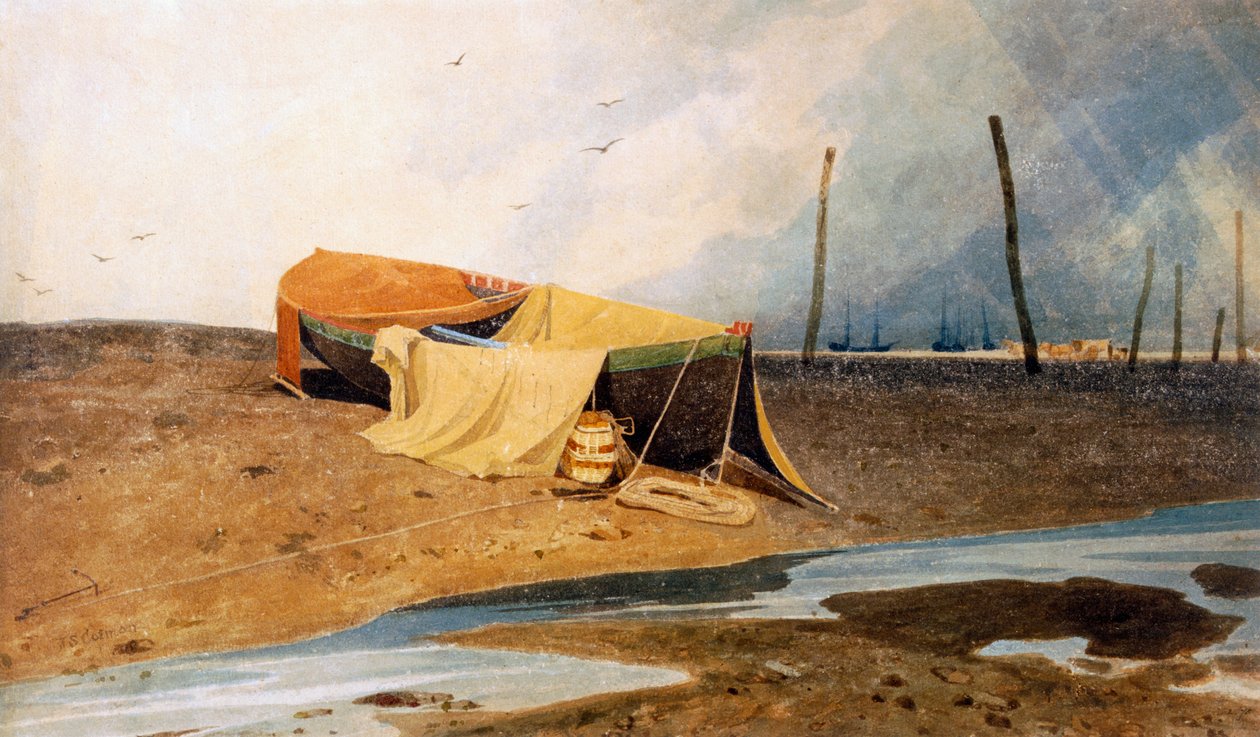 Sahilde Bir Tekne by John Sell Cotman