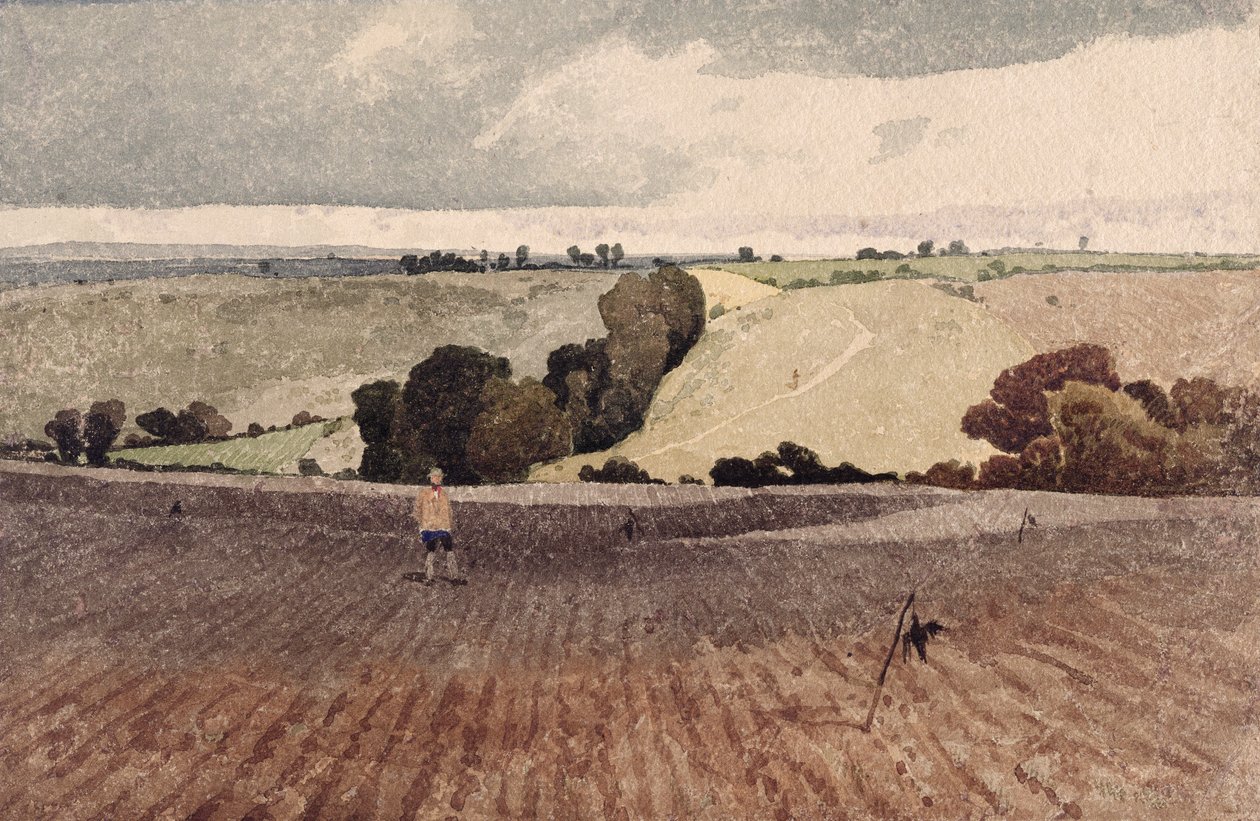 Sürülmüş Bir Tarla, c.1808 (kağıt üzerine kurşun kalem ve sulu boya) by John Sell Cotman