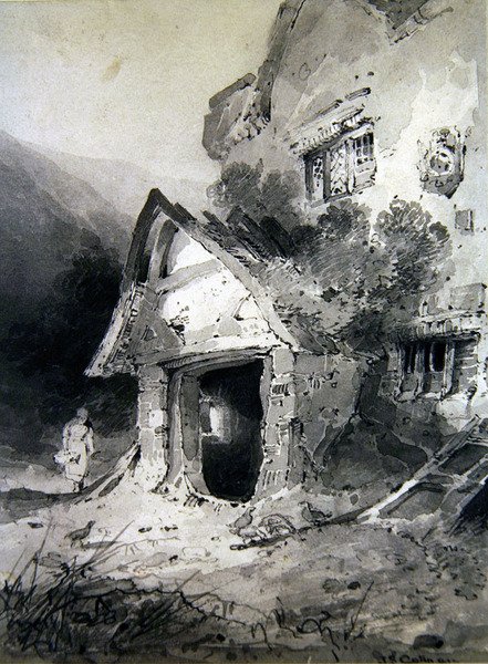 Yıkılmış Bir Sundurma (kağıt üzerine sulu boya) by John Sell Cotman