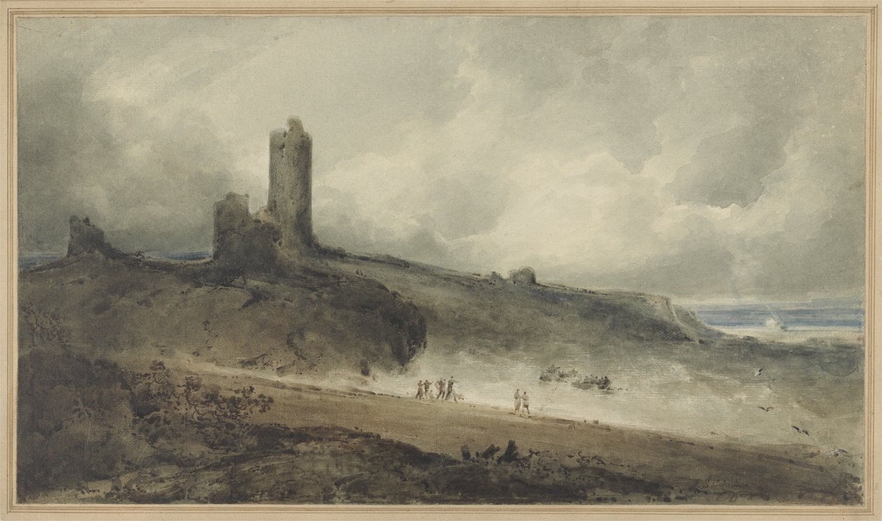 Aberystwyth Kalesi (kağıt üzerinde w/c) by John Sell Cotman