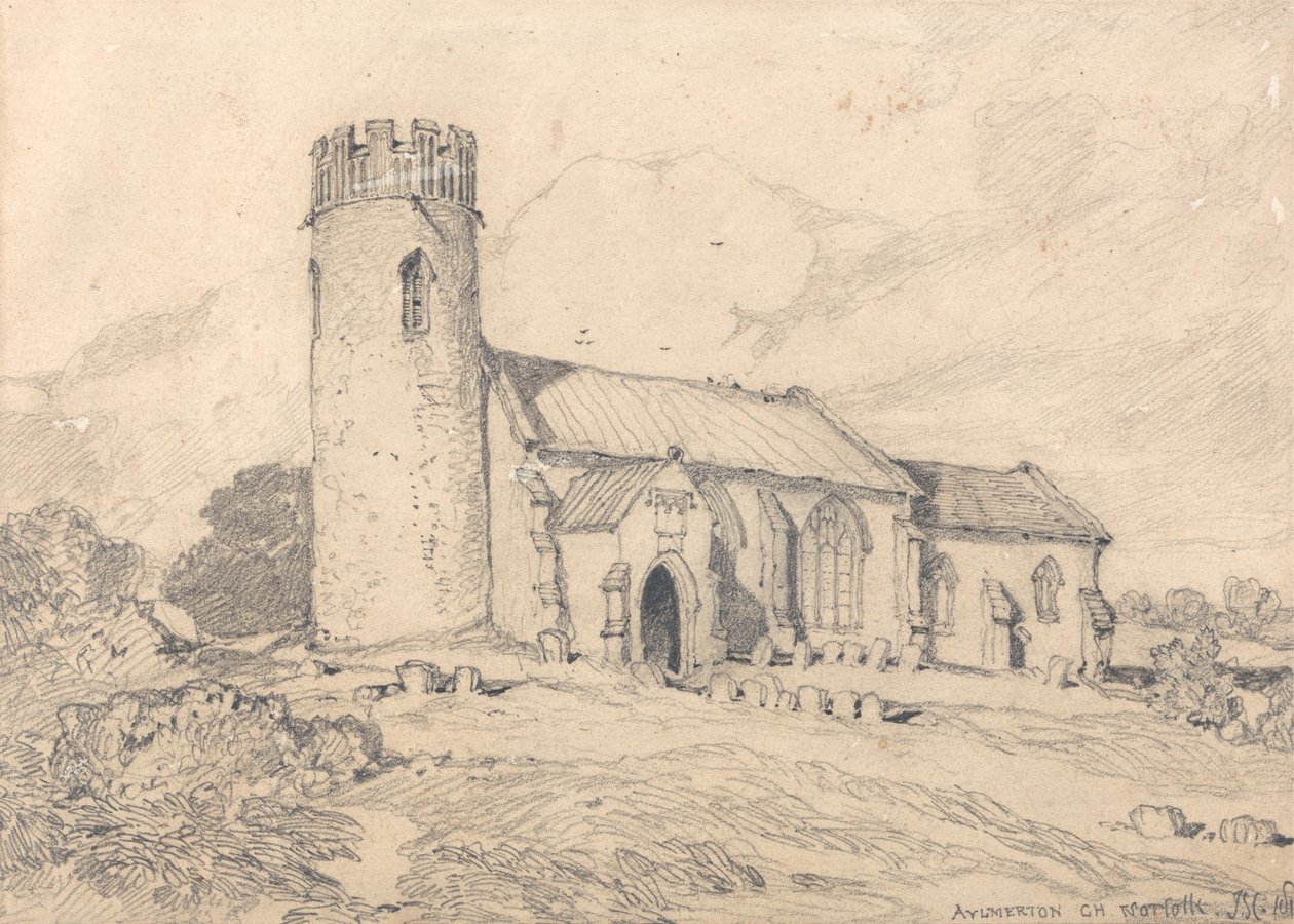Aylmerton Kilisesi; Güneybatıdan Norfolk by John Sell Cotman