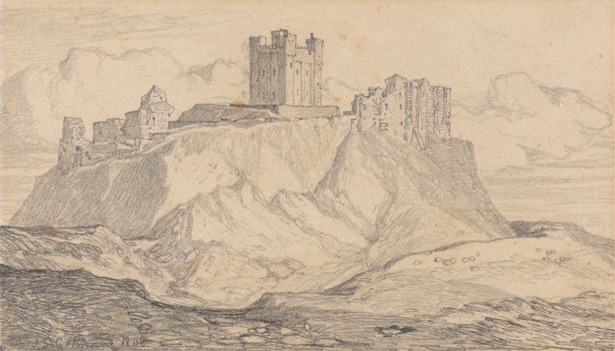 Bamborough Kalesi, Northumberland by John Sell Cotman