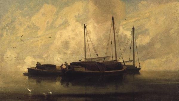 Anchor on Breydon Water, 1810 dolayları (tuval üzerine yağlı boya) by John Sell Cotman