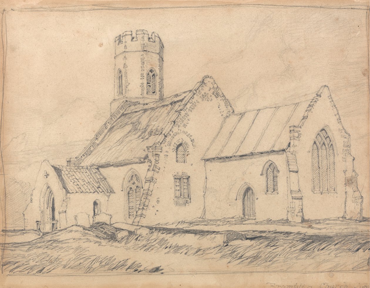 Güneydoğudan Brampton Kilisesi, Norfolk by John Sell Cotman