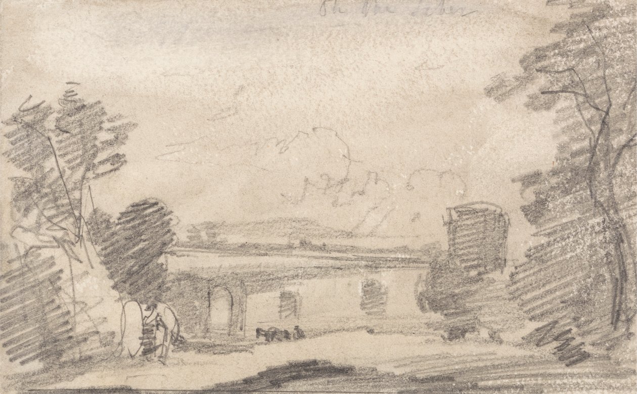Richard Wilson'dan sonra Köprü ve Harabe; Tiber'de by John Sell Cotman