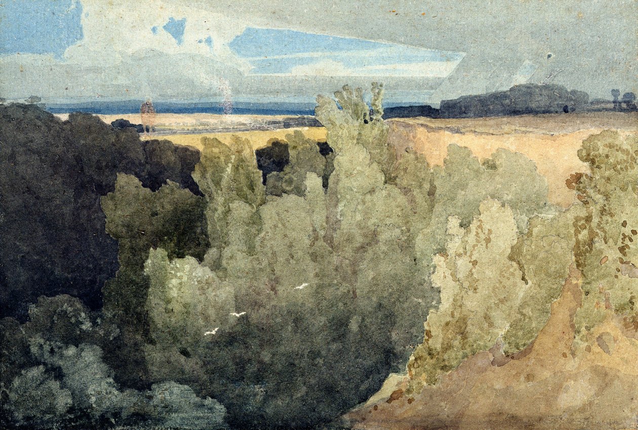 Greta üzerinde Brignall Banks (kalem ve sulu boya) by John Sell Cotman