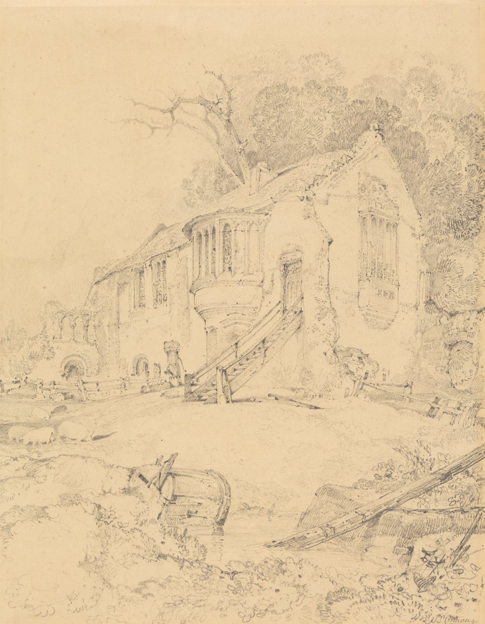 Castle Acre Manastırı, Norfolk by John Sell Cotman