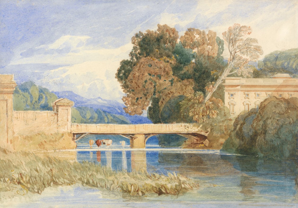 Evreux, Normandiya yakınlarındaki Chateau Navarre by John Sell Cotman