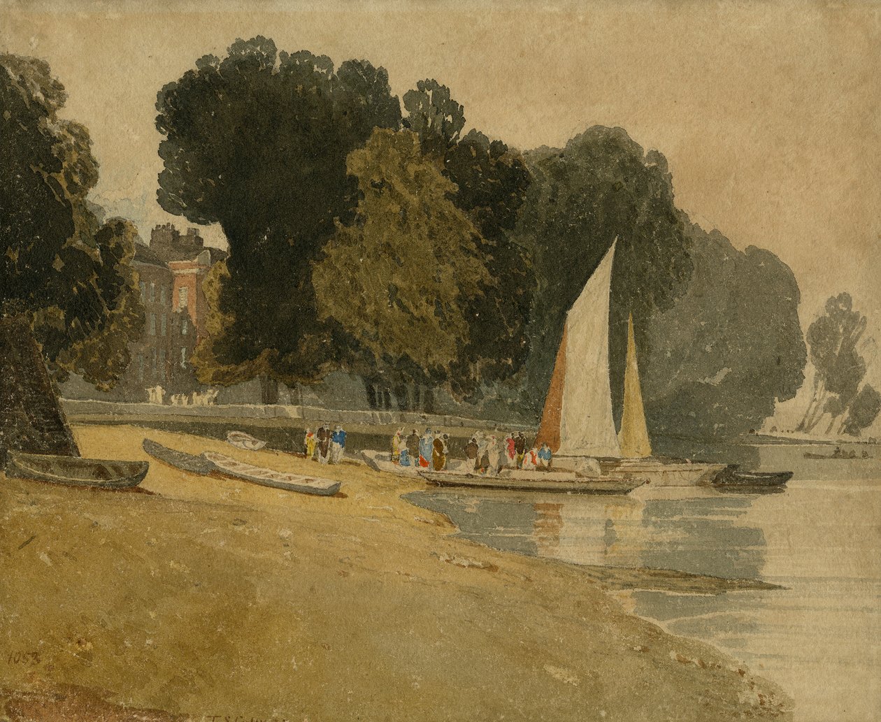 Cheyne Walk, Londra, c.1809-10 (kağıt üzerinde wc) by John Sell Cotman