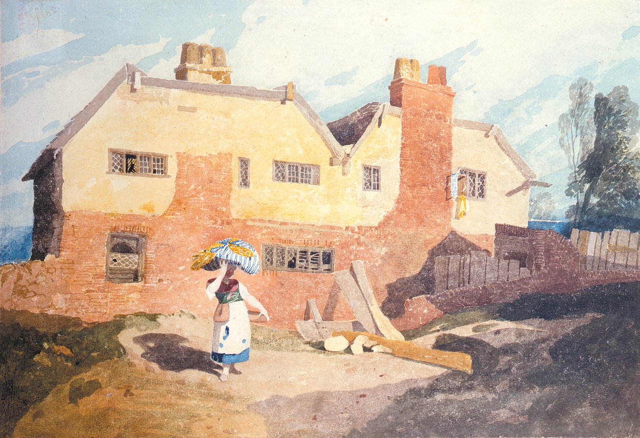 Yıkayıcı Kadın Kulübeleri (Elm Hill, Norwich) c.1808-9 by John Sell Cotman