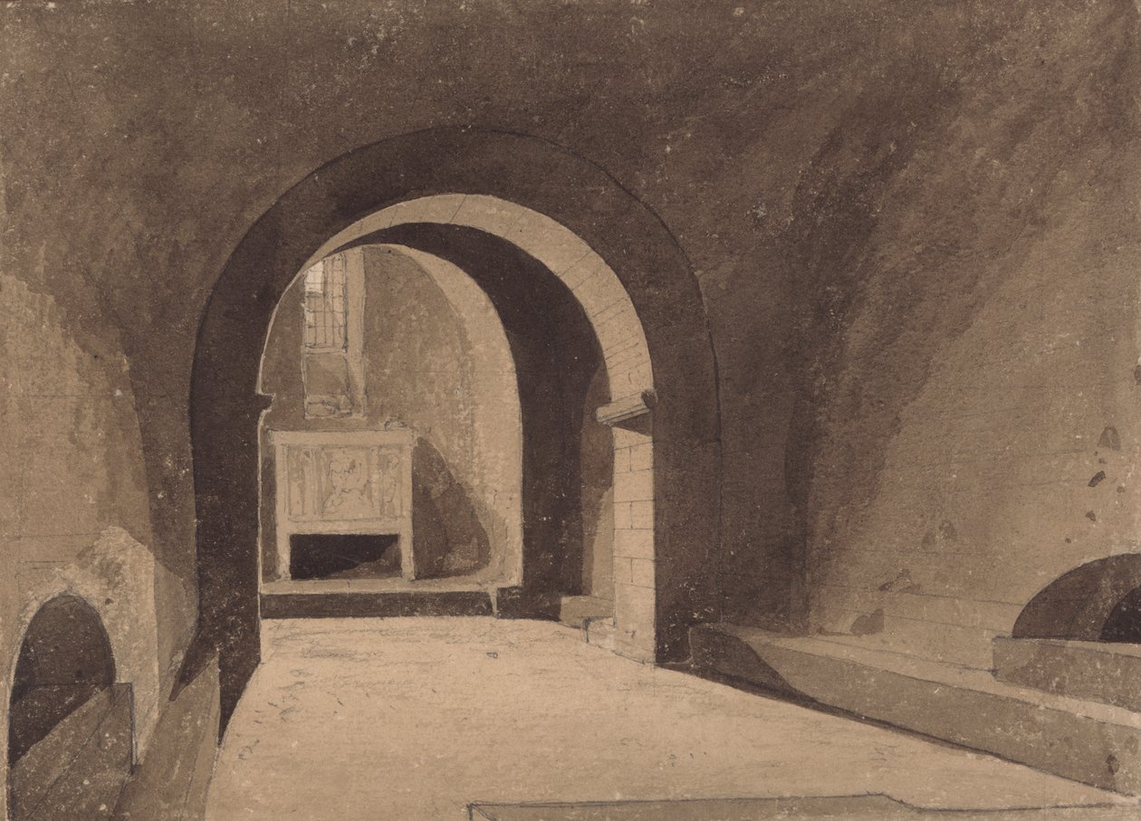 Saint Gervaise Mahzeni, Rouen, Normandiya by John Sell Cotman