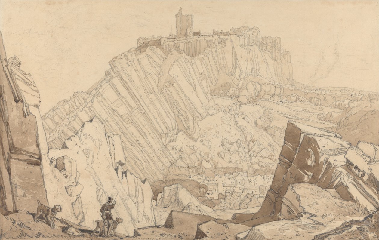 Domfront, Güney Doğu'ya Bakış by John Sell Cotman