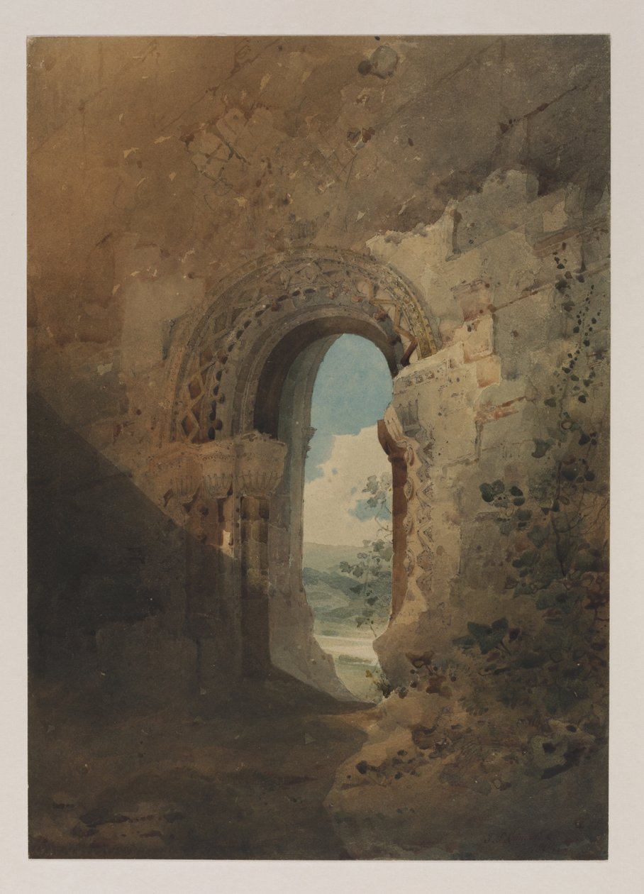 Yemekhane Kapısı, Kirkham Priory, Yorkshire, 1804 (kalem üzerinde wc) by John Sell Cotman