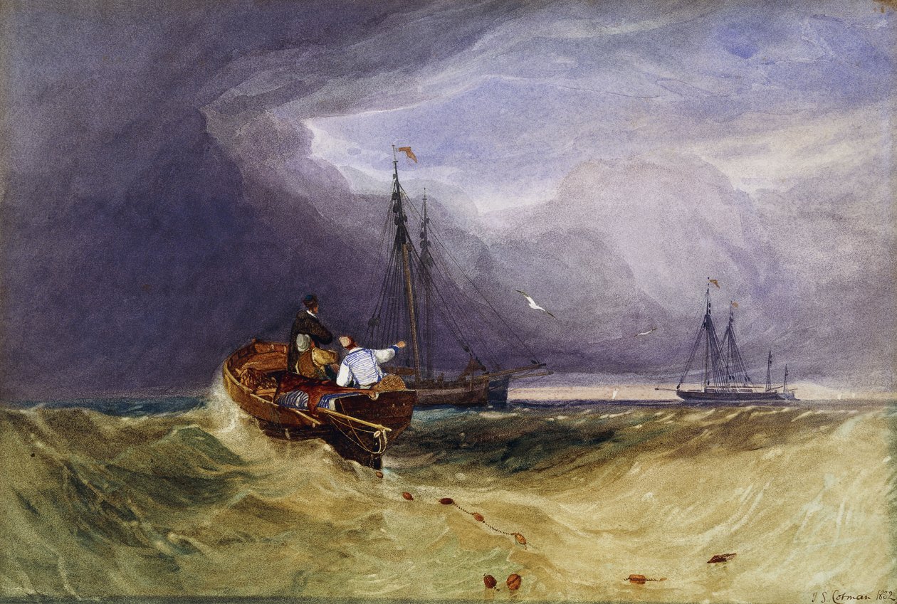 Yarmouth Açıklarında Balıkçı Tekneleri, 1832 by John Sell Cotman