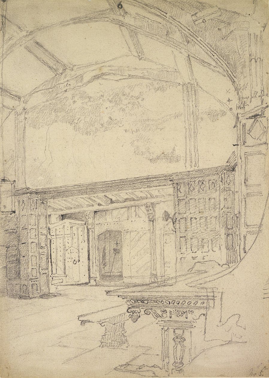 Büyük Salonun İçi, Küçük Moreton Salonu, Cheshire by John Sell Cotman