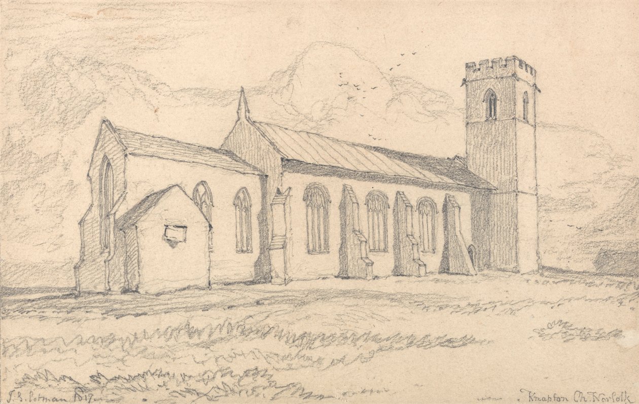 Kuzeydoğudan Knapton Kilisesi, Norfolk by John Sell Cotman