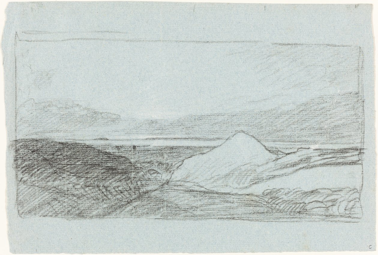 Tepeler ve Su ile Manzara by John Sell Cotman
