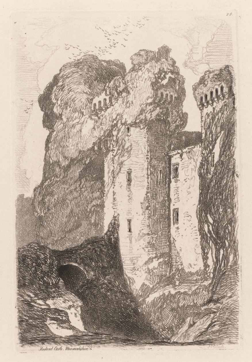 Liber Studiorum: Raglan Kalesi, Monmouthshire by John Sell Cotman
