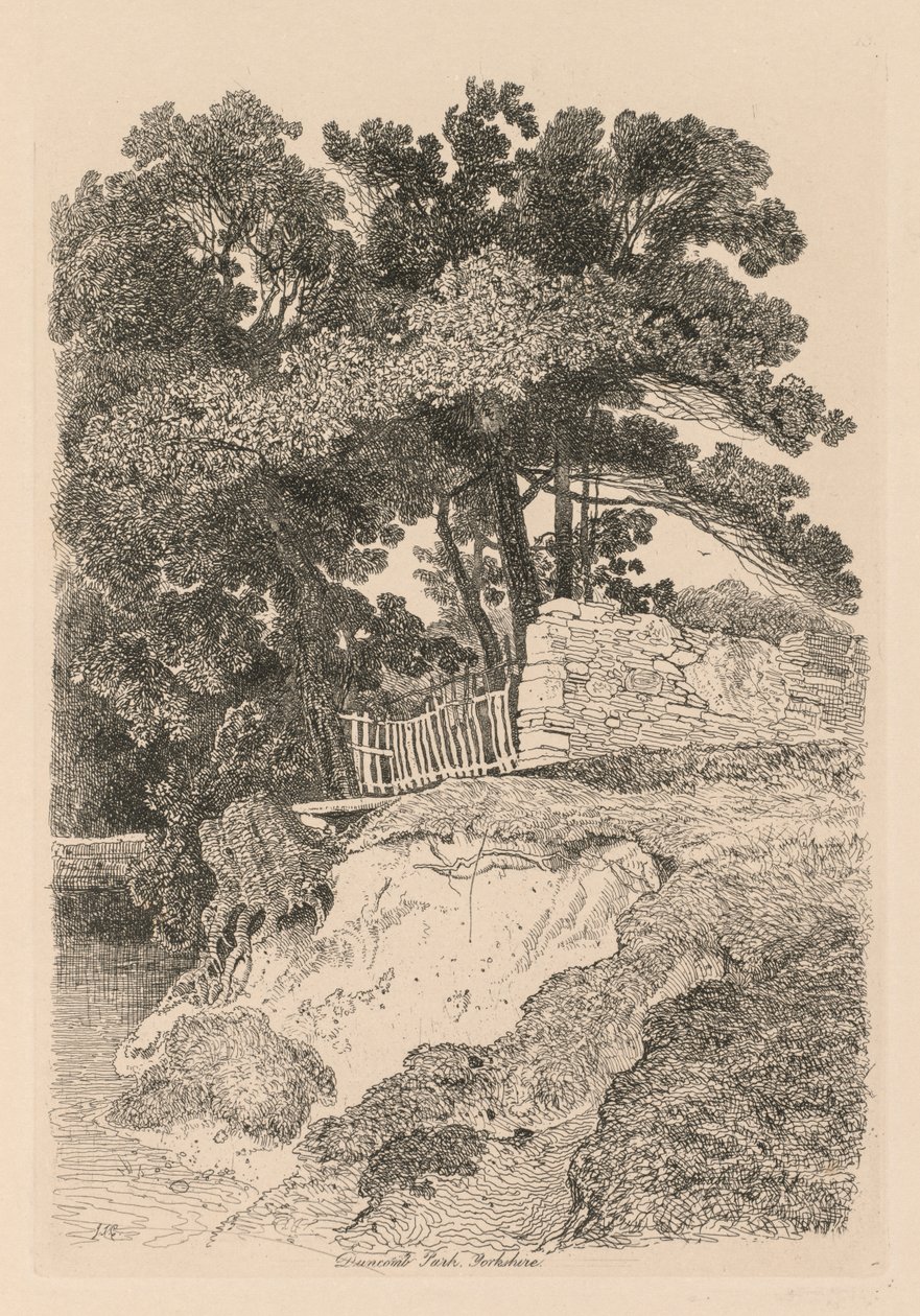 Liber Studiorum: Levha 13, Duncomb Park, Yorkshire: No. 5, 1838. by John Sell Cotman