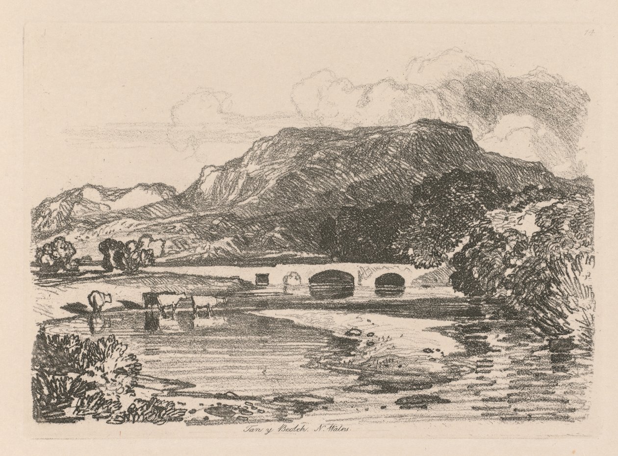Çalışmalar Kitabı: Plaka 14, Tan-y-Bwlch, Merionethshire, Kuzey Galler by John Sell Cotman