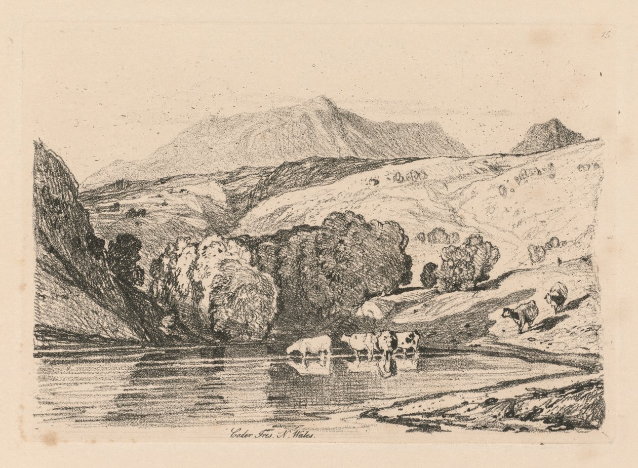 Çalışmalar Kitabı: Plaka 15, Cader İris, Kuzey Galler, 1838 by John Sell Cotman